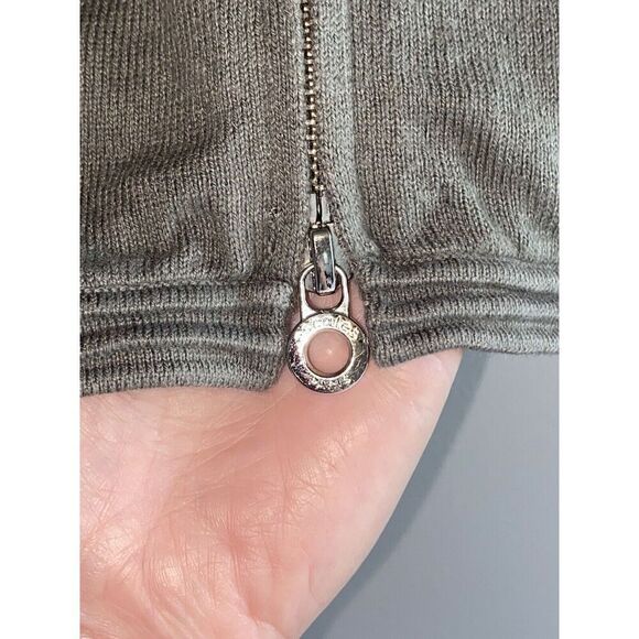 Cashmere Blend Sweater Dress Olive Green Front Zip Boho Y2K Quiet Luxury Small - Picture 3 of 16